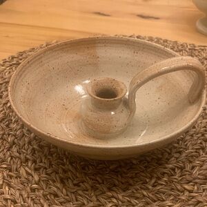 Speckled Pottery Candle Holder